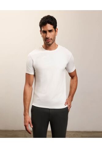 Camiseta Básica Cuello Redondo   Para Hombre Blanco Patprimo Patprimo