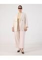 Blazer Unicolor Con Botones  Curvy  Para Mujer Beige Patprimo de Patprimo