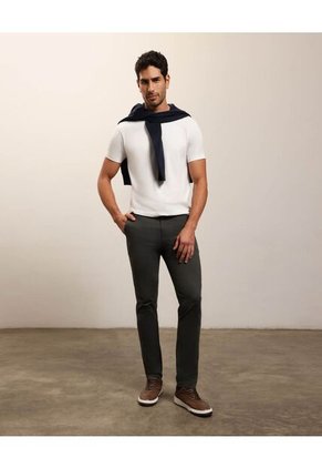 Camiseta Básica Cuello Redondo   Para Hombre Blanco Patprimo