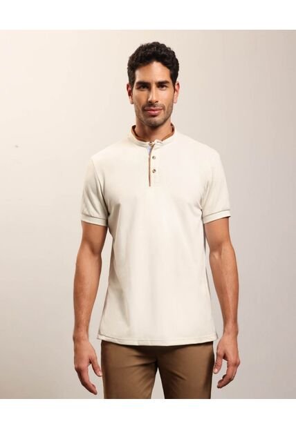 Polo Cuello Neru Slim Fit   Para Hombre Beige Patprimo