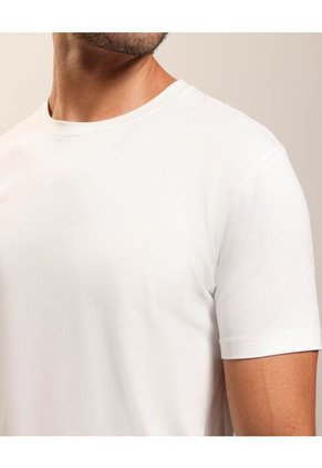 Camiseta Básica Cuello Redondo   Para Hombre Blanco Patprimo
