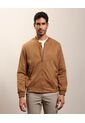 Chaqueta Bomber De Tela Lisa  Casual  Para Hombre Café Patprimo de Patprimo