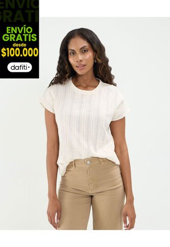 Blusa Para Mujer Manga Corta Color Blanco Marca Patprimo #30123512 Patprimo