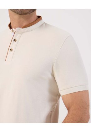 Polo Cuello Neru Slim Fit   Para Hombre Beige Patprimo