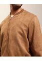 Chaqueta Bomber De Tela Lisa  Casual  Para Hombre Café Patprimo de Patprimo