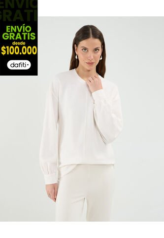 Saco Para Mujer Cuello Redondo Color Blanco Marca Patprimo #30330635 Patprimo