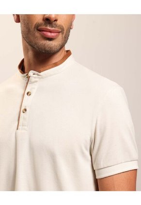 Polo Cuello Neru Slim Fit   Para Hombre Beige Patprimo