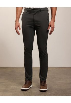 Pantalon Tipo Chino Unicolor   Para Hombre Gris Patprimo