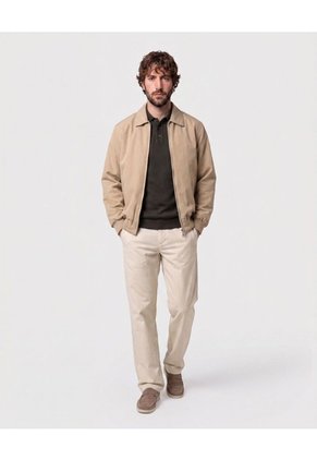 Chaqueta Unicolor Con Cuello   Para Hombre Café Patprimo