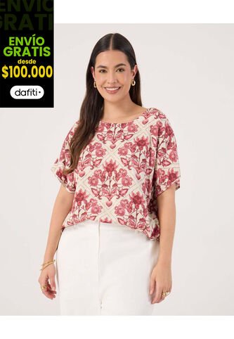 Blusa Para Mujer Manga Corta Color Crema Marca Patprimo #14121395 Patprimo