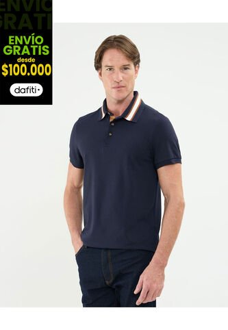 .Polo Para Hombre Cuello Tejido Patprimo Color Azul #44112660 Patprimo