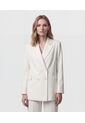 Blazer Cruzado De Doble Botonadura   Para Mujer Blanco Patprimo de Patprimo