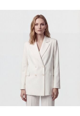 Blazer Cruzado De Doble Botonadura   Para Mujer Blanco Patprimo Patprimo