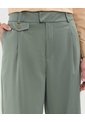 Pantalón Fluido Con Prenses  Para Mujer Verde Patprimo de Patprimo