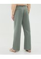 Pantalón Fluido Con Prenses  Para Mujer Verde Patprimo de Patprimo