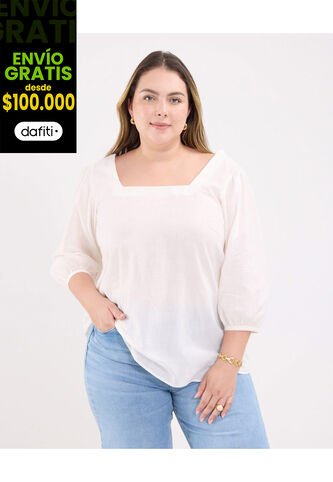 Blusa Para Mujer Manga 3/4 Color Blanco Marca Patprimo #14121390 Patprimo
