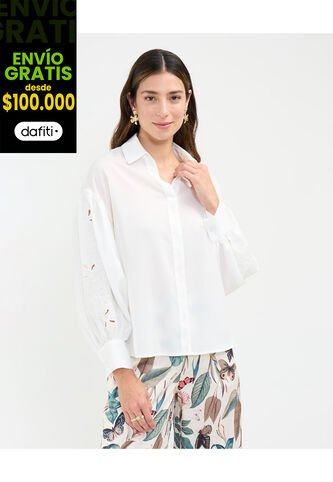 Blusa Para Mujer Manga Larga Color Blanco Marca Patprimo #30123435 Patprimo