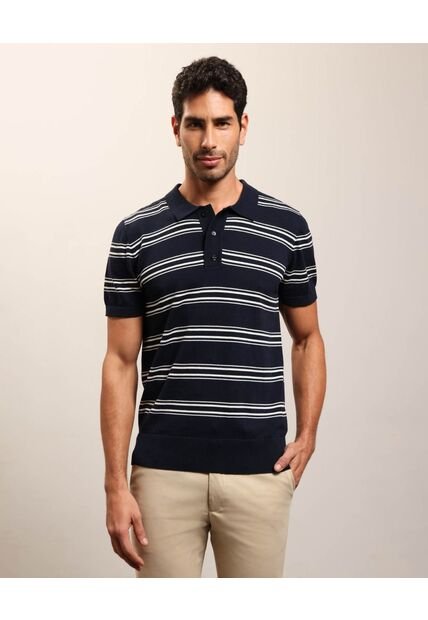 Polo De Punto A Rayas   Para Hombre Azul Patprimo