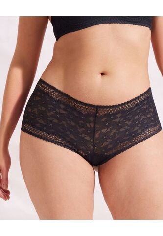 Panty Cachetero En Encaje Unicolor  Para Mujer Negro Patprimo Patprimo