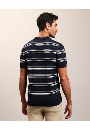 Polo De Punto A Rayas   Para Hombre Azul Patprimo