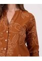 Blusa Texturizada Manga Larga   Para Mujer Café Patprimo de Patprimo