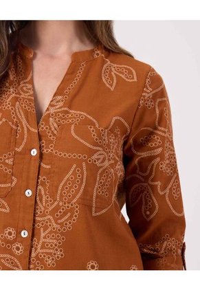 Blusa Texturizada Manga Larga Para Mujer Café Patprimo