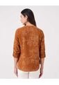 Blusa Texturizada Manga Larga   Para Mujer Café Patprimo de Patprimo