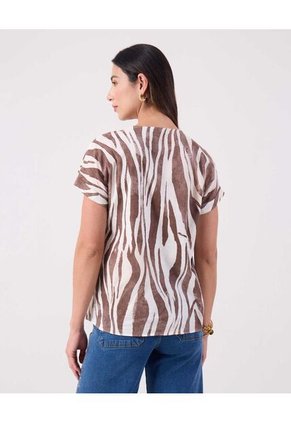 Blusa Para Mujer Manga Corta Color Café Marca Patprimo #30123632