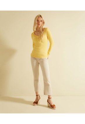 Camiseta Para Mujer Manga Larga Color Amarillo  Marca Patprimo #30093208