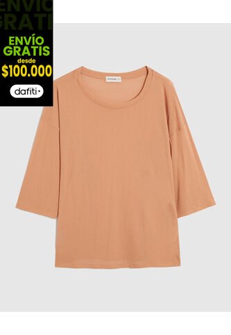 Camiseta Para Mujer Manga 3/4 Color Naranja Marca Patprimo #14091412 Patprimo