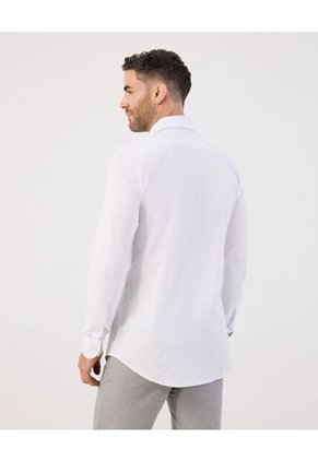 Camisa Formal De Manga Larga   Para Hombre Blanco Patprimo