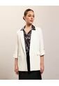 Blazer Unicolor  Para Mujer Blanco Patprimo de Patprimo