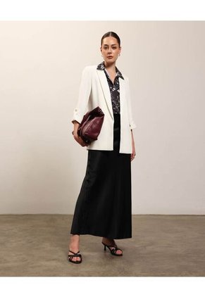 Blazer Unicolor  Para Mujer Blanco Patprimo