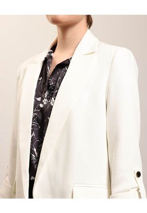 Blazer Unicolor  Para Mujer Blanco Patprimo