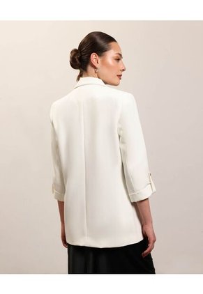 Blazer Unicolor  Para Mujer Blanco Patprimo