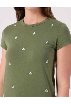 Camiseta Para Mujer Manga Corta Cuello Redondo Color Verde Marca Patprimo #30093839