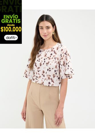 Blusa Para Mujer Manga Corta Color Crema Marca Patprimo #30123476 Patprimo