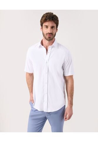 Camisa Para Hombre Manga Corta Sin Bolsillo Cuello Casual M Color Blanco Marca Patprimo #44013178 Patprimo