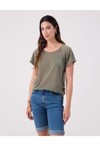 Camiseta Para Mujer Manga Corta Cuello Redondo Color Verde Marca Patprimo #30093836 Patprimo