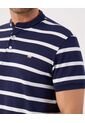 Polo Cuello Mao A Rayas   Para Hombre Azul Patprimo de Patprimo