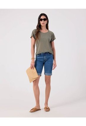 Camiseta Para Mujer Manga Corta Cuello Redondo Color Verde Marca Patprimo #30093836