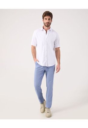 Camisa Para Hombre Manga Corta Sin Bolsillo Cuello Casual M Color Blanco Marca Patprimo #44013178