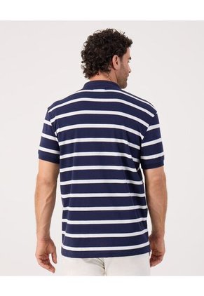 Polo Cuello Mao A Rayas   Para Hombre Azul Patprimo