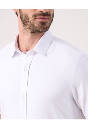 Camisa Para Hombre Manga Corta Sin Bolsillo Cuello Casual M Color Blanco Marca Patprimo #44013178