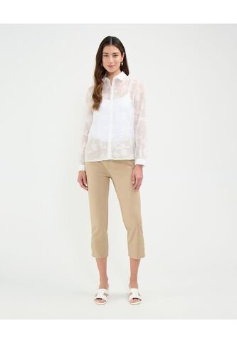 Pantalón Capri Con Taches  Para Mujer Beige Patprimo Patprimo