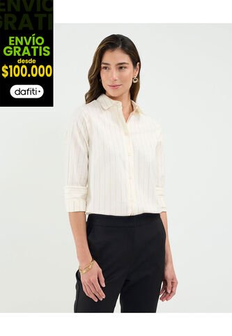 Camisa Para Mujer Manga Larga Color Crema Marca Patprimo #30010686 Patprimo