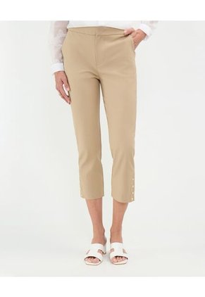 Pantalón Capri Con Taches  Para Mujer Beige Patprimo