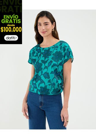 Blusa Para Mujer Manga Corta Color Verde Marca Patprimo #30123488 Patprimo