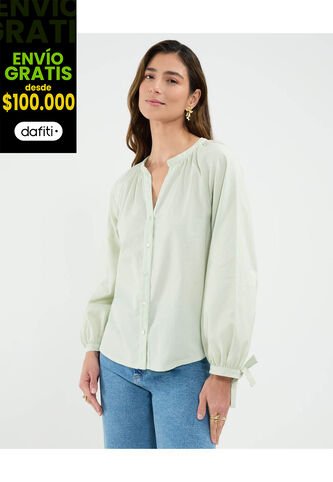 Blusa Para Mujer Manga Larga Color Verde Marca Patprimo #30123503 Patprimo