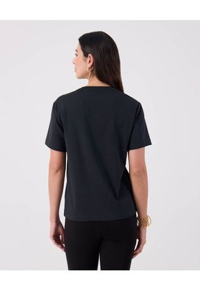 Camiseta Para Mujer Manga Corta Cuello Redondo Color Negro Marca Patprimo #30093875